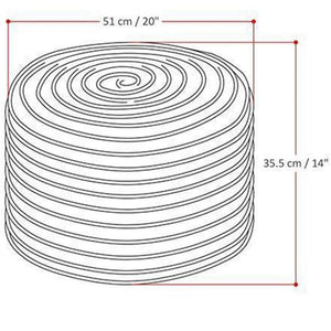 Round Braided Jute & Cotton Pouf – Set of 2