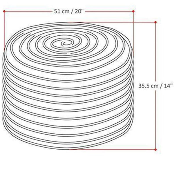 Round Braided Jute & Cotton Pouf – Set of 2