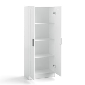 Tall Wooden Storage Cabinet with 2 Doors & Shelves