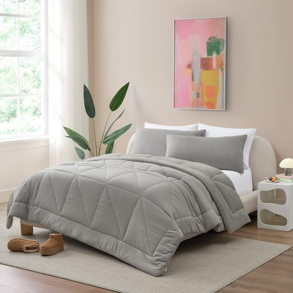 Reversible Comforter Set with Down Alternative Fill & Pillow Shams