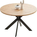 46.4" Round Dining Table Set for 4-6 – Steel Legs, Upholstered Chairs
