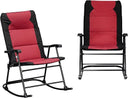 Folding Outdoor Rocking Chair Set of 2 – Padded High-Back Patio Rockers