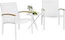 3-Piece Outdoor Rocking Bistro Set with Tempered Glass Table