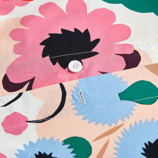 Cotton Floral Duvet Cover Set with Shams