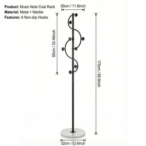 Musical Note Freestanding Coat Rack