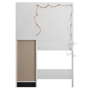 Lighted Makeup Vanity Desk with Mirror, Drawers & Storage Cabinet – White
