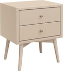 Wood Nightstand with 2 Drawers – Kids & Guest Bedroom Bedside Table