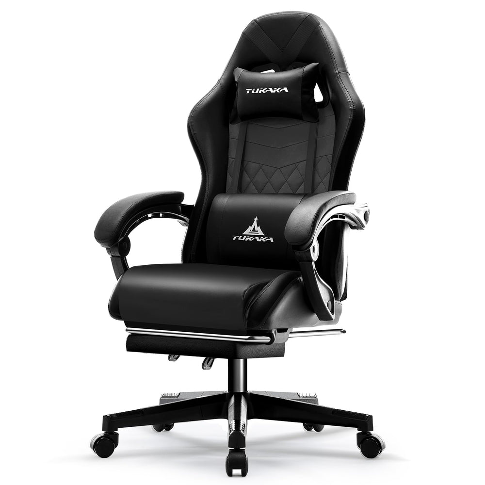 Ergonomic Gaming Chair with Footrest & Lumbar Support