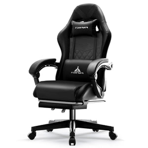 Ergonomic Gaming Chair with Footrest & Lumbar Support