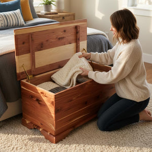 Solid Cedar Wood Blanket Storage Chest – Aromatic Hope Chest