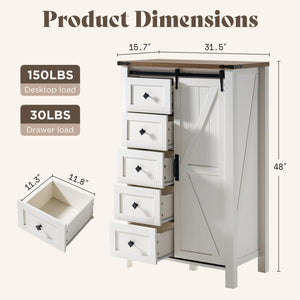 AMERLIFE 3PCS Farmhouse Bedroom Cabinet Set, Dresser Sets Include 47'' 4-Drawers, 60'' 4-Drawer and 5-Drawer Dresser, Distressed White