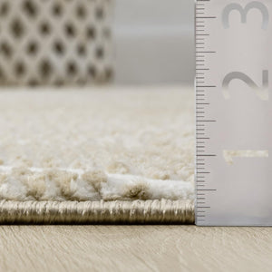 Geometric Wavy Area Rug – Cream