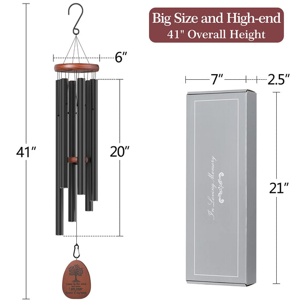 Large Memorial Wind Chimes – Deep Tone Sympathy Gift