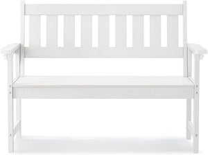 HDPS Outdoor Bench with Ergonomic Backrest, 2-Person