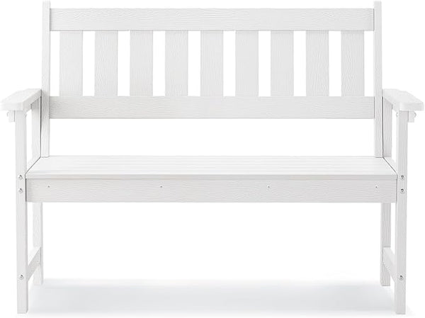 HDPS Outdoor Bench with Ergonomic Backrest, 2-Person