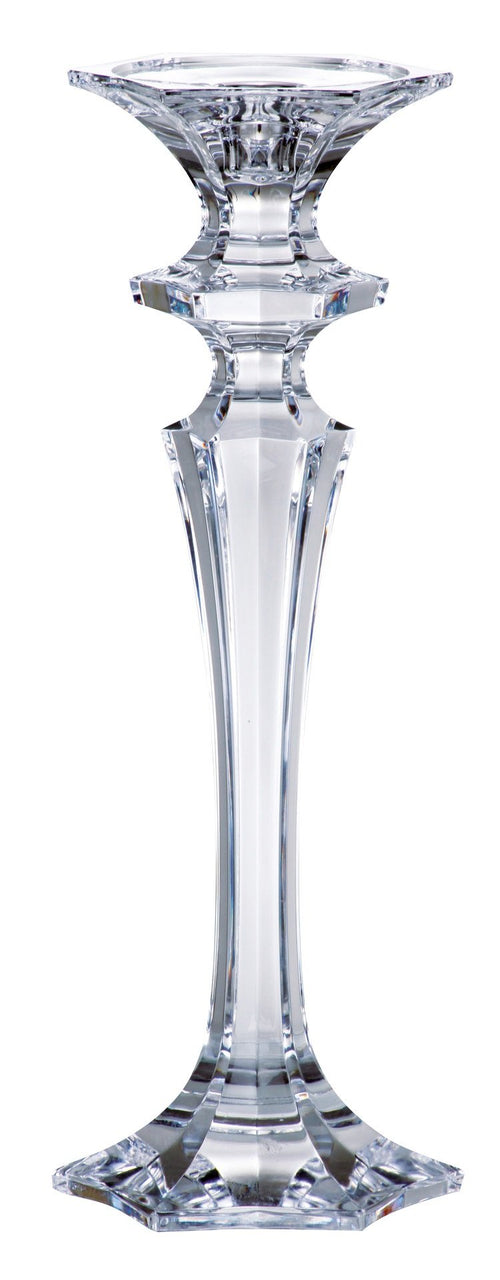 Clear Glass Candlestick Holder – 8 Inch Crystal Taper Candle Holder