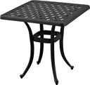 Cast Aluminum Outdoor Side Table with Cut-Out Design