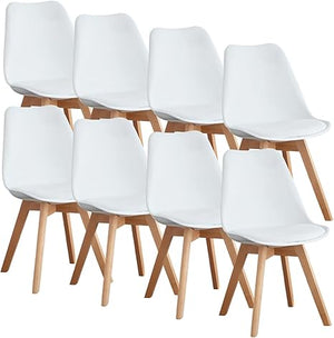 Modern PU Leather Dining Chairs with Wood Legs