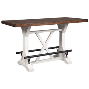 Counter Height Farmhouse Dining Table – Two-Tone Brown & White