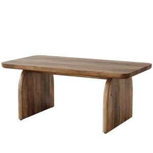Farmhouse Coffee Table – 47" Rectangular Wood Living Room Table with Rounded Corners
