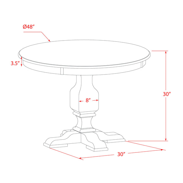 7-Piece Round Dining Table Set with 6 Upholstered Chairs