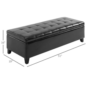 51" Tufted Ottoman Storage Bench with Lift Top
