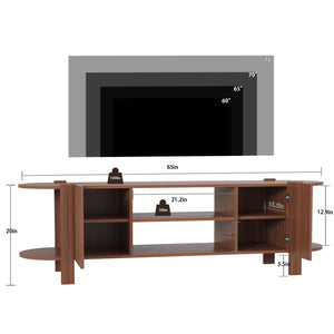 65" Fluted TV Stand with Storage Cabinet