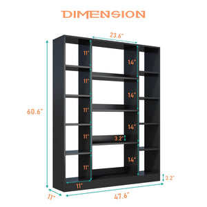 Cube Storage Bookcase with Base, 10 Cubes & 4 Shelves, Black