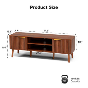 Mid-Century Modern TV Stand with Cabinet Storage