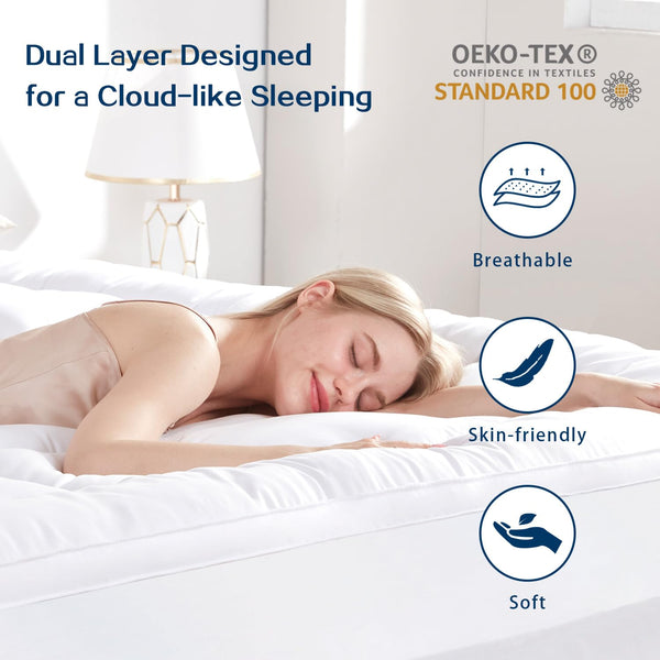 Dual Layer Gel Memory Foam Mattress Topper