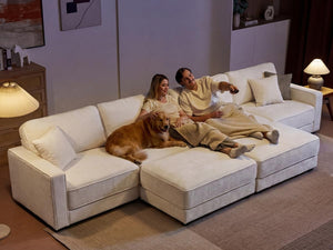 120" Modular Sectional Sofa with Ottoman