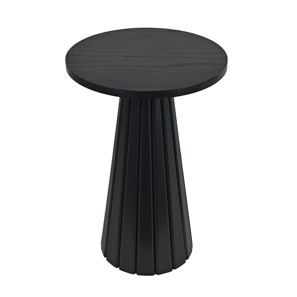 Round Fluted Pedestal Side Table