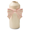 Pink Ceramic Bow Vase with Floral Accent