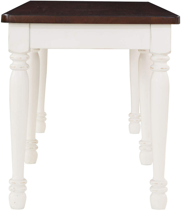 Wood Dining Bench with Turned Legs
