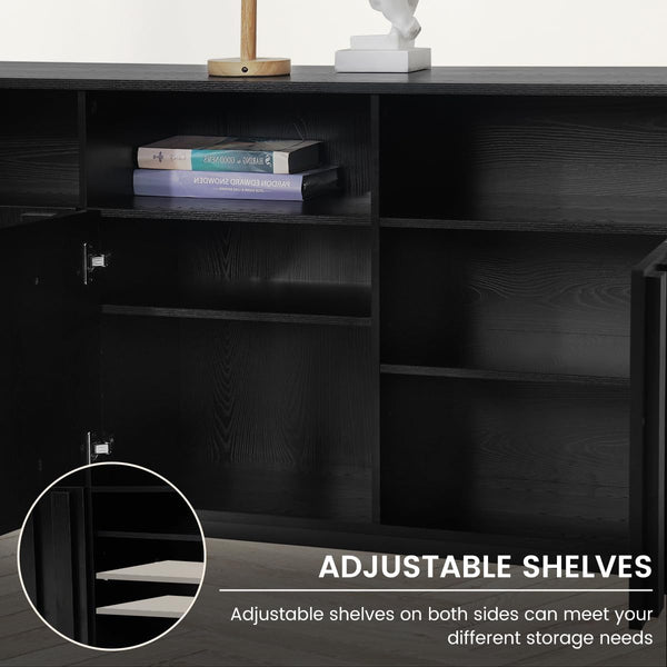70" Fluted TV Stand with Power Outlet