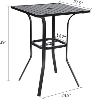 Outdoor Bar Height Bistro Table with Umbrella Hole