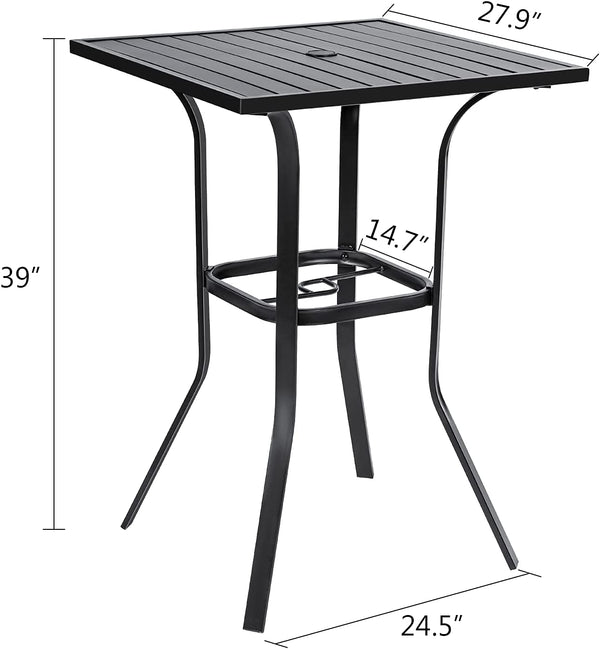 Outdoor Bar Height Bistro Table with Umbrella Hole