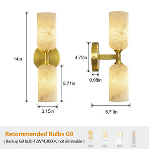 Natural Alabaster Wall Sconce with G9 Bulb – Modern Vanity Light