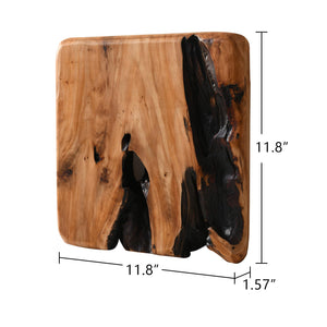 Handmade Cedar Wood Wall Sculptures Set of 4 – Rustic Abstract Wall Decor