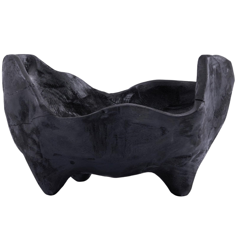 Oak Wood Decorative Bowl with Feet Boho Rustic Home Decor