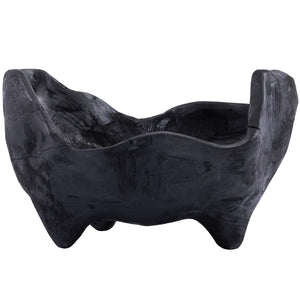 Oak Wood Decorative Bowl with Feet Boho Rustic Home Decor