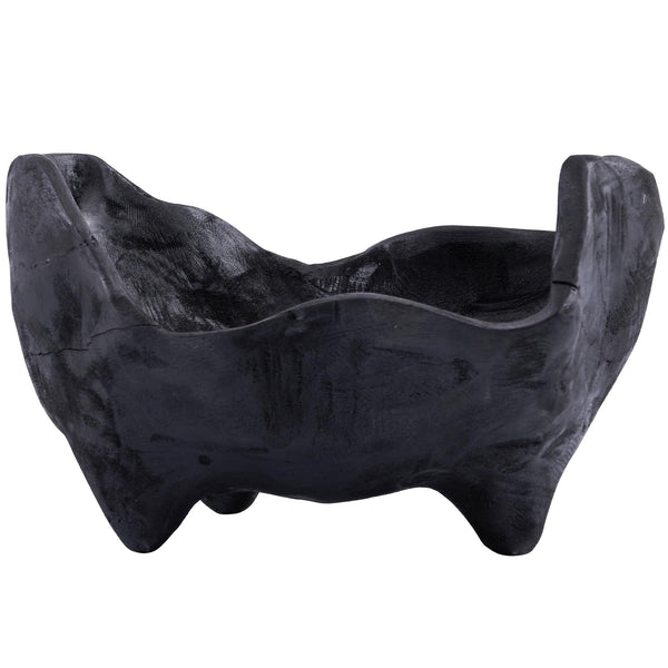 Oak Wood Decorative Bowl with Feet Boho Rustic Home Decor