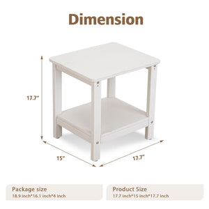 2-Tier Outdoor HDPE Side Table with Storage