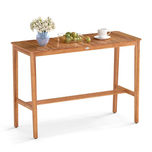 Acacia Wood Outdoor Bar Table 54" x 22" x 38"