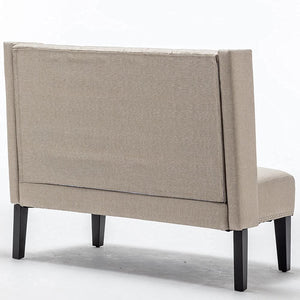Upholstered Loveseat Bench with Back – Diamond Tufted Sofa Settee