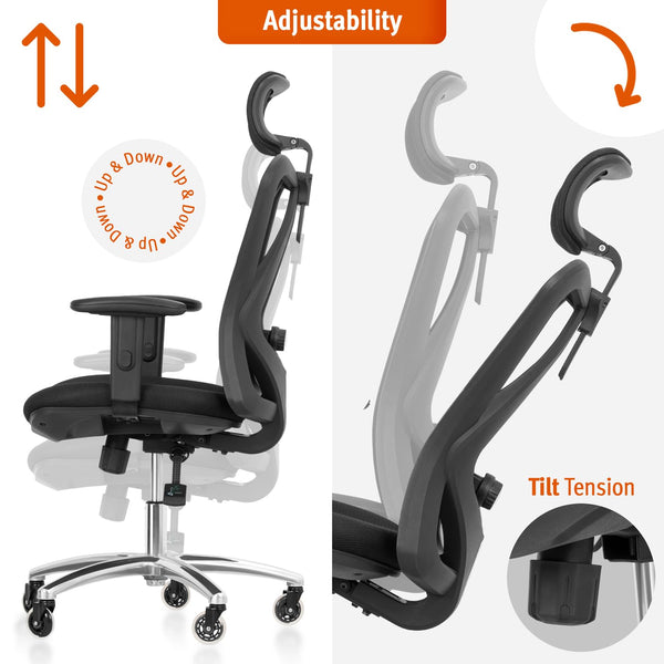 Ergonomic Mesh Office Chair with 4D Lumbar Support