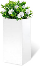 Tall Metal Outdoor Planter Box 14"x14"x30" with Removable Shelf