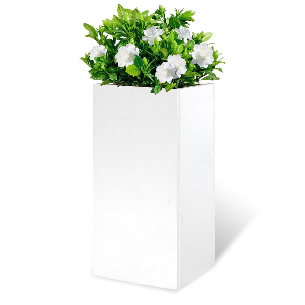 Tall Metal Outdoor Planter Box with Removable Shelf