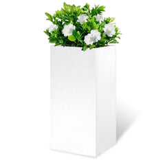 Tall Metal Outdoor Planter Box with Removable Shelf
