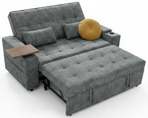 65" Convertible Sleeper Sofa Bed with Storage & USB Charging